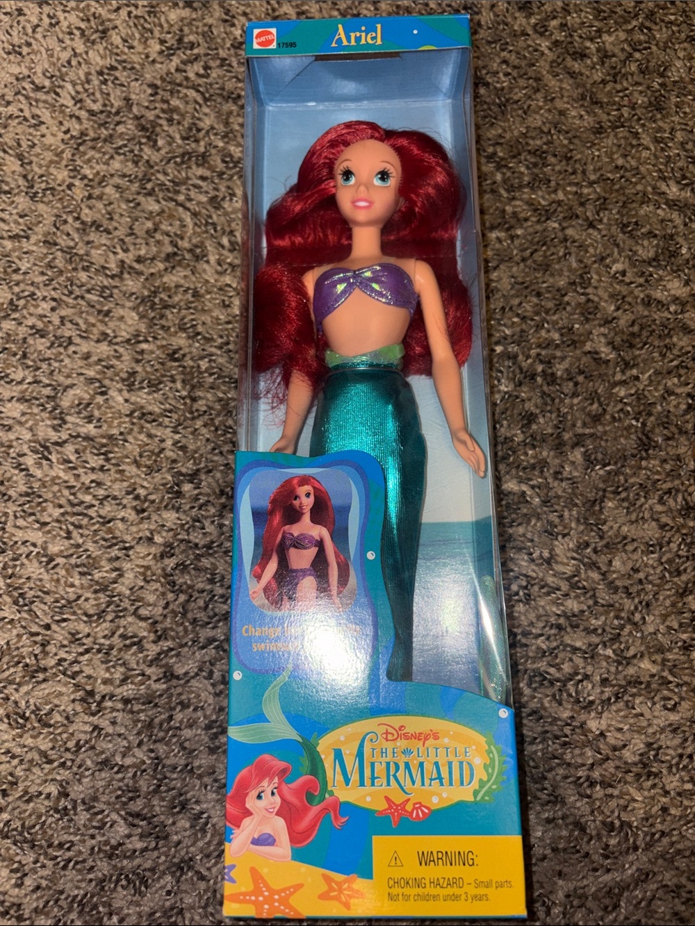 Disney Ariel Doll with Red Hair, Teal Tail & Purple Top